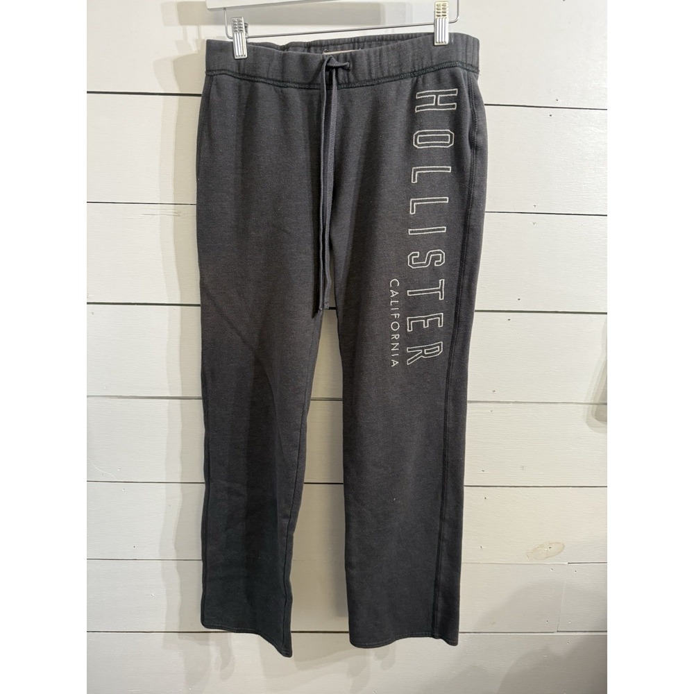 Hollister Embroidered Spellout Sweatpants Gray Women's Small Y2K Preppy